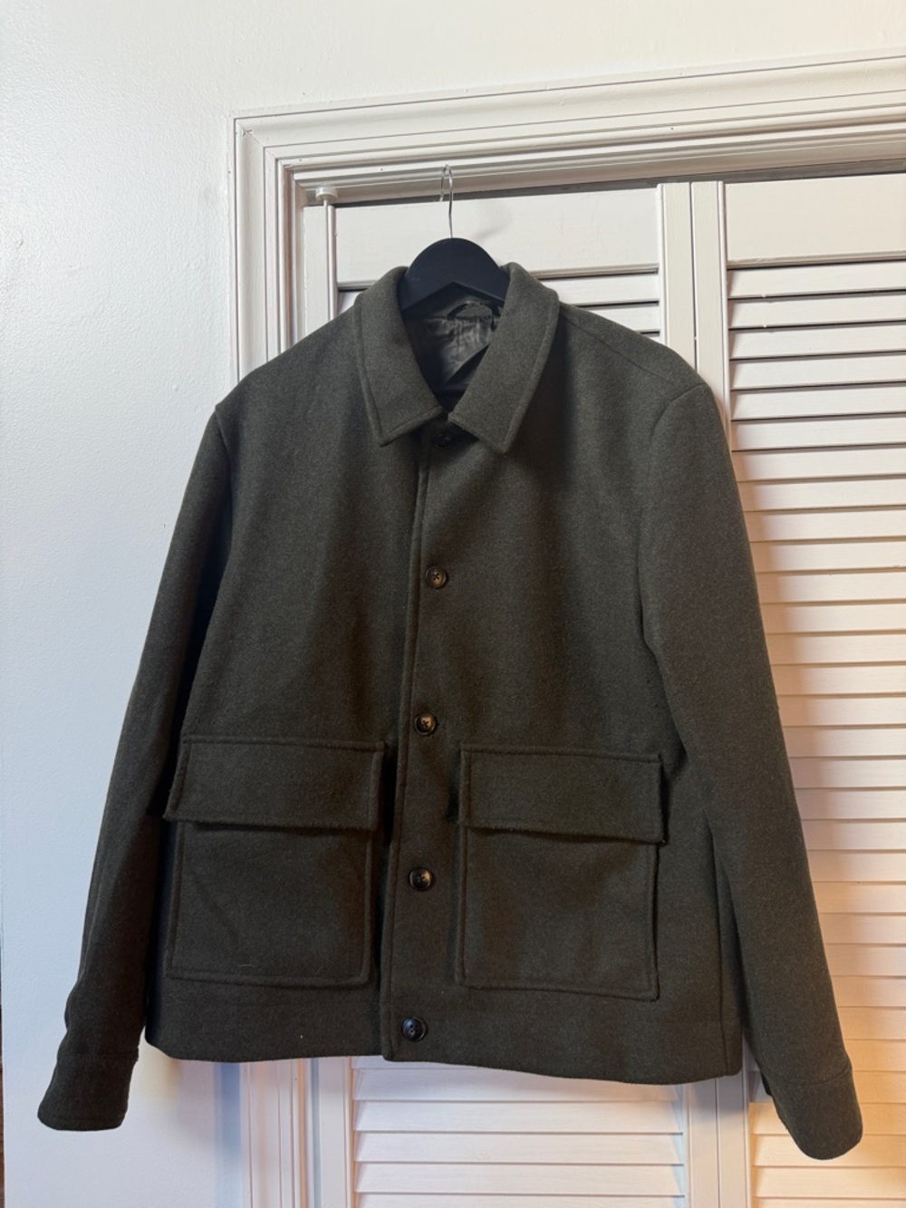 Primark Military-Style Olive Green Wool Field Jacket
